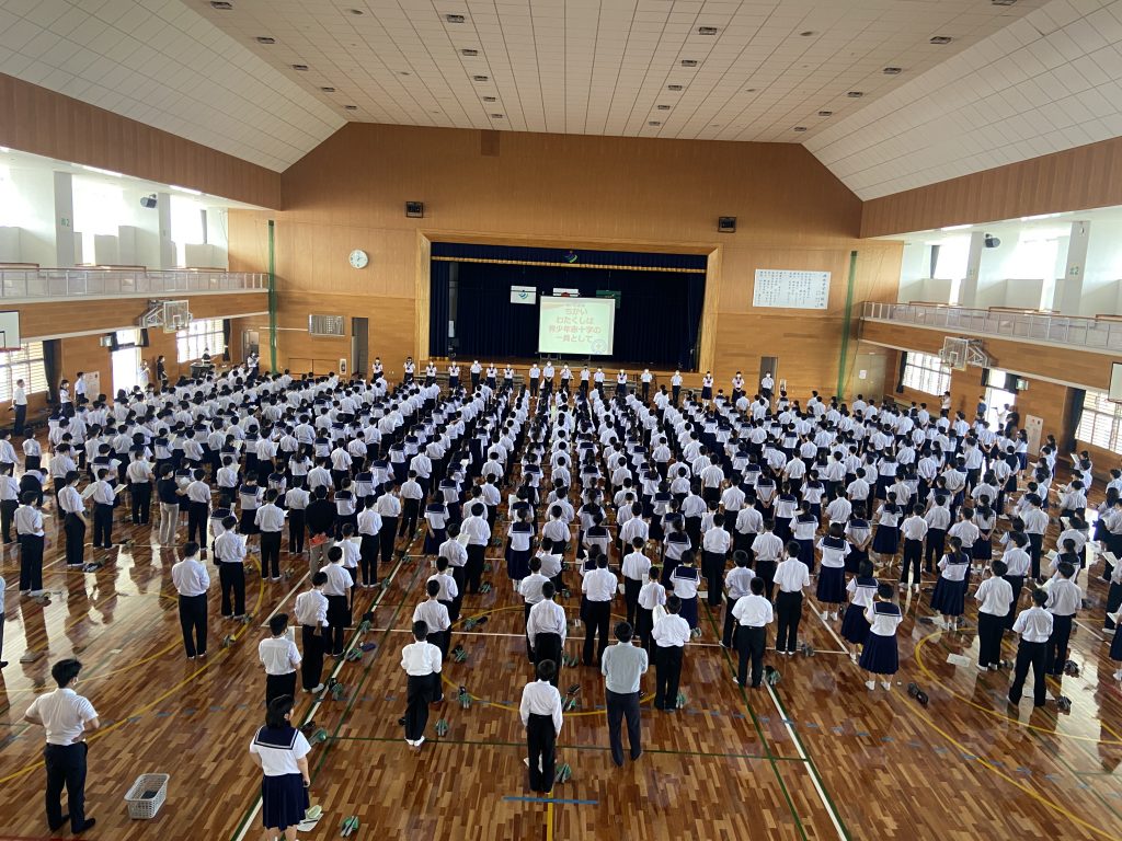 JRC結団式 神埼市立神埼中学校