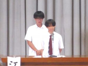 生徒会長立候補者２人目