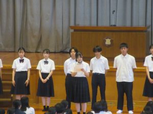 後期生徒会長挨拶