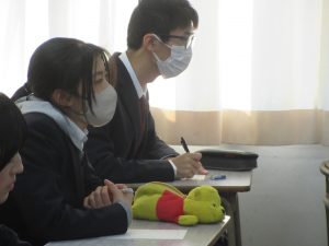 メモを取る様子